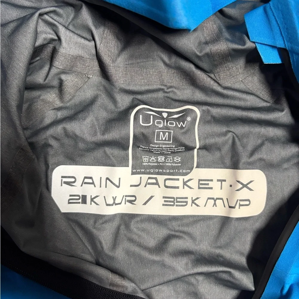 Hoka One One Blue Hooded Rain Jacket - Picture 2 of 2